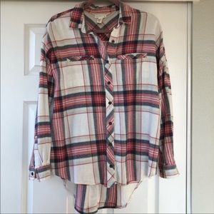 Faded Plaid Button-Up